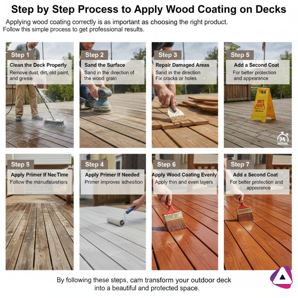 Step by Step Process to Apply Wood Coating on Decks